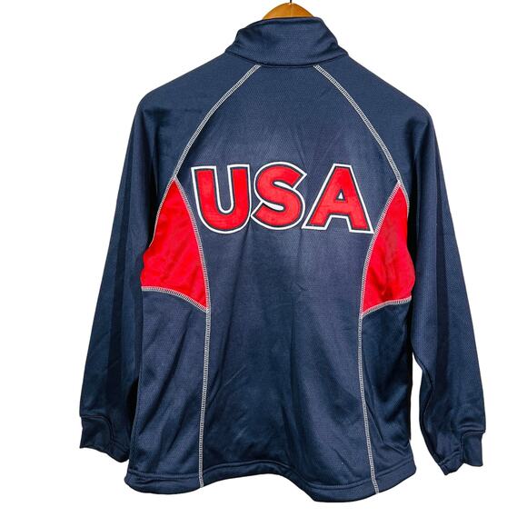 Holloway Sportswear Cycling Jacket USA Navy Blue Full Zip Long Sleeve - S - Picture 1 of 5